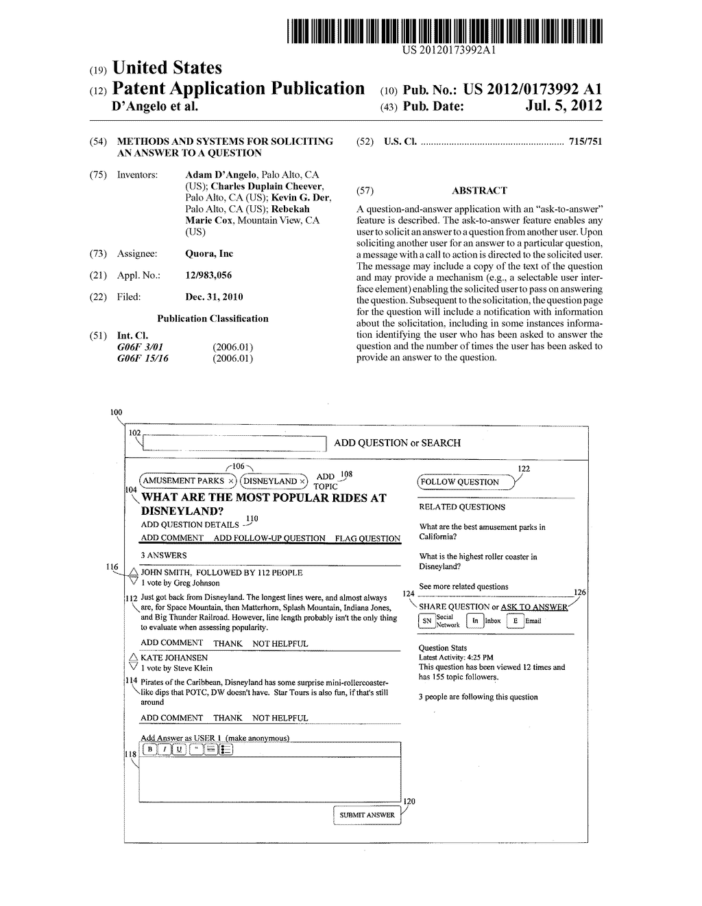 METHODS AND SYSTEMS FOR SOLICITING AN ANSWER TO A QUESTION - diagram, schematic, and image 01