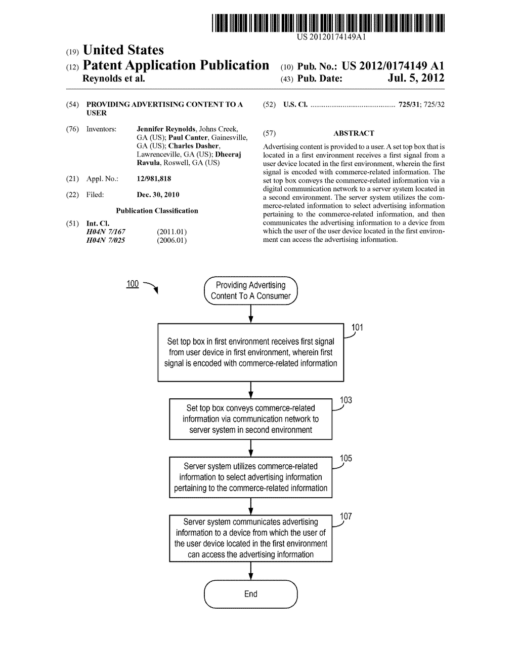 PROVIDING ADVERTISING CONTENT TO A USER - diagram, schematic, and image 01