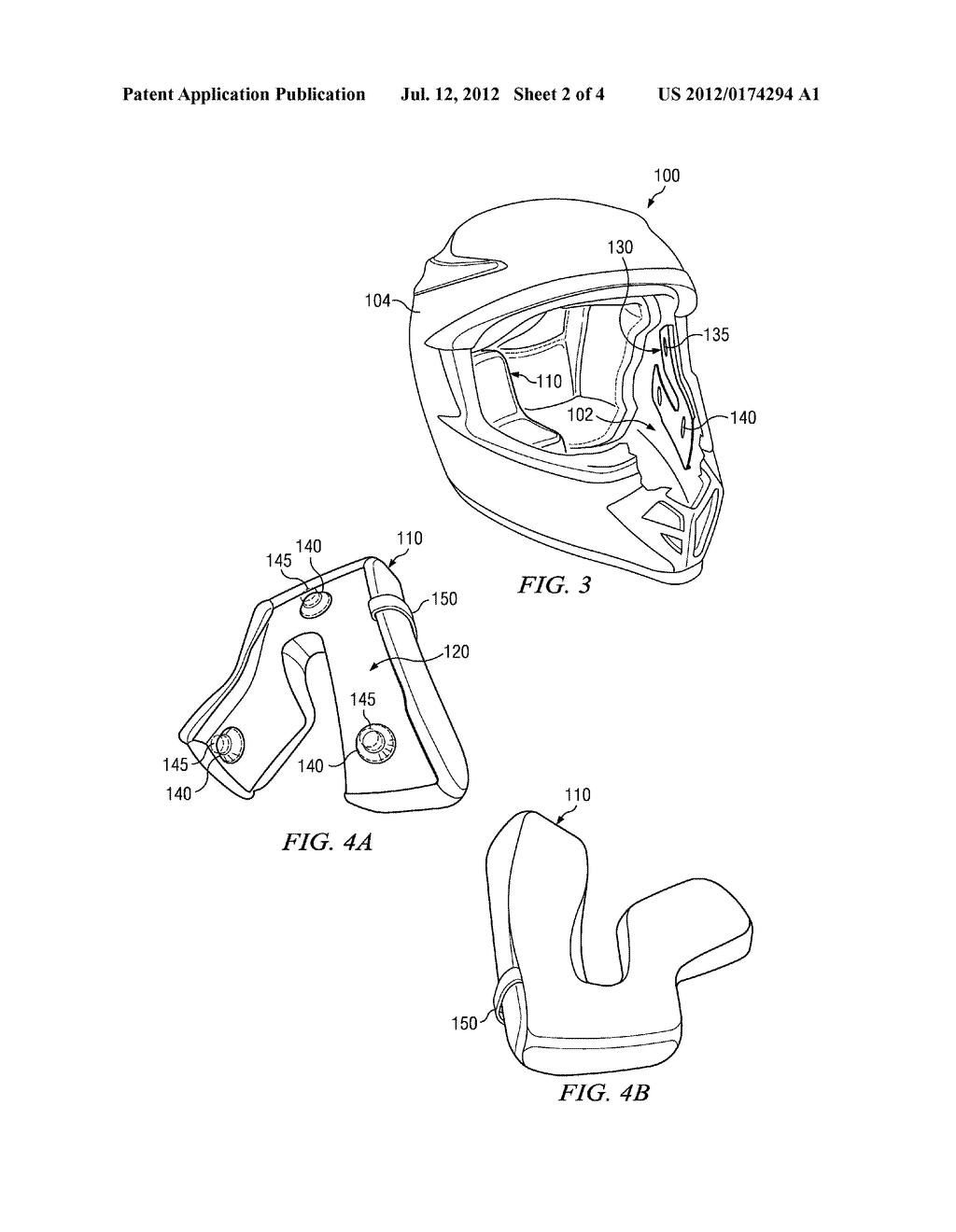 HELMET HAVING MAGNETICALLY COUPLED CHEEK PADS - diagram, schematic, and image 03