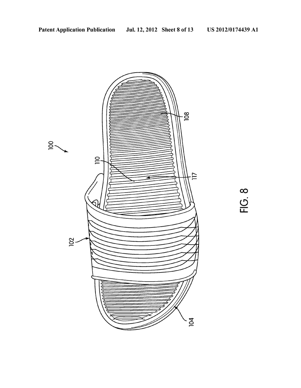 Article of Footwear with Ribbed Footbed - diagram, schematic, and image 09