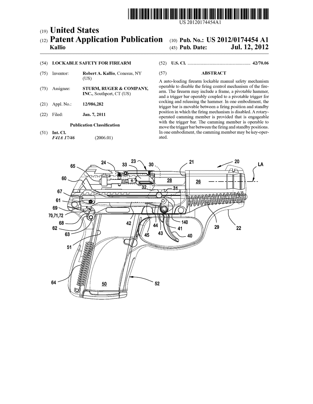 LOCKABLE SAFETY FOR FIREARM - diagram, schematic, and image 01