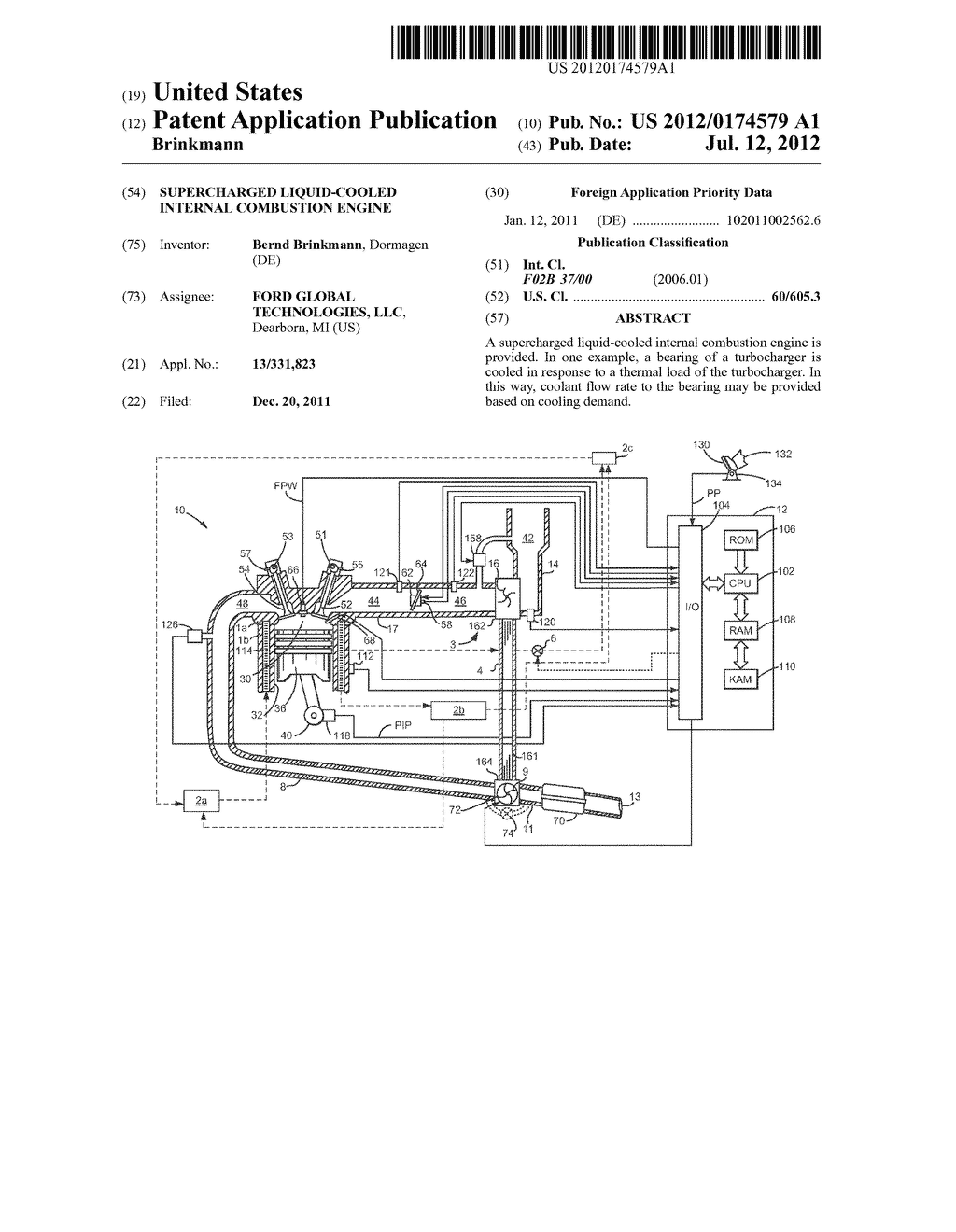 SUPERCHARGED LIQUID-COOLED INTERNAL COMBUSTION ENGINE - diagram, schematic, and image 01