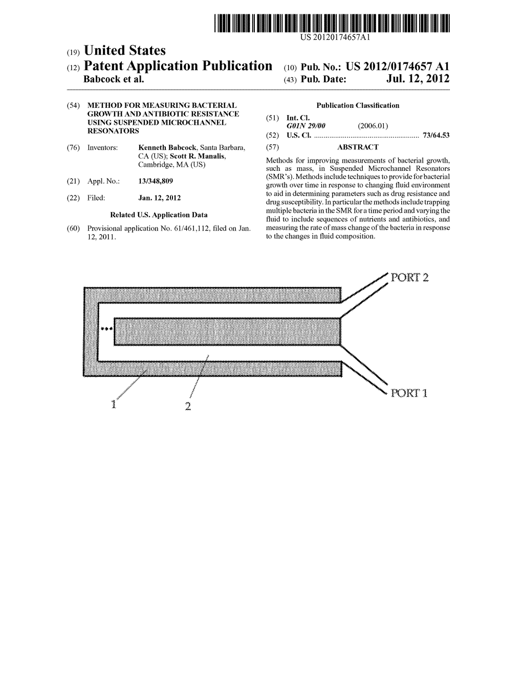 Method for Measuring Bacterial Growth and Antibiotic Resistance using     Suspended Microchannel Resonators - diagram, schematic, and image 01