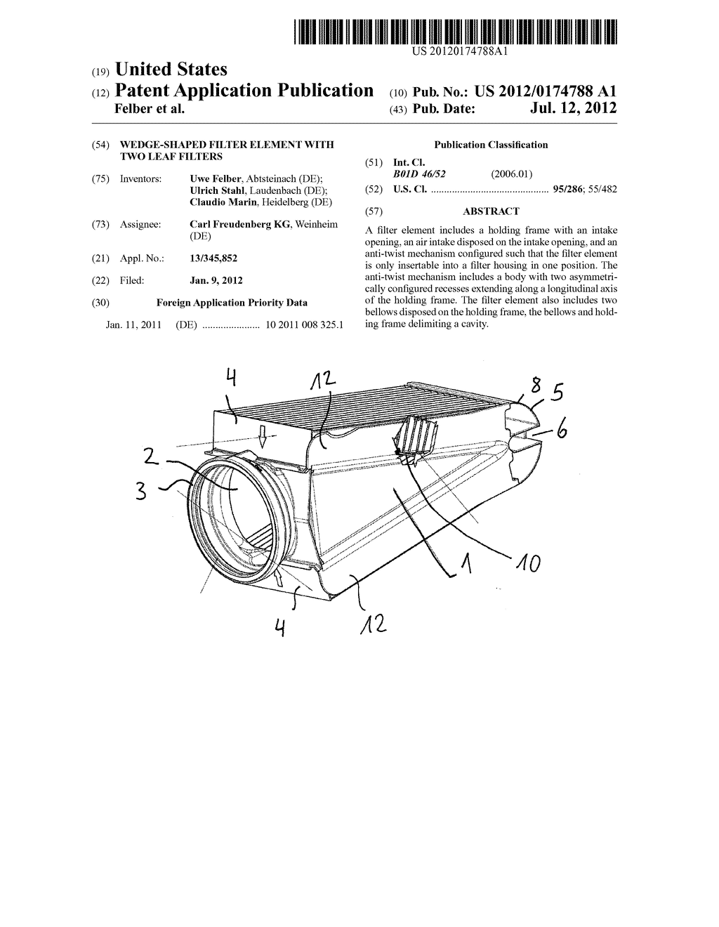 WEDGE-SHAPED FILTER ELEMENT WITH TWO LEAF FILTERS - diagram, schematic, and image 01