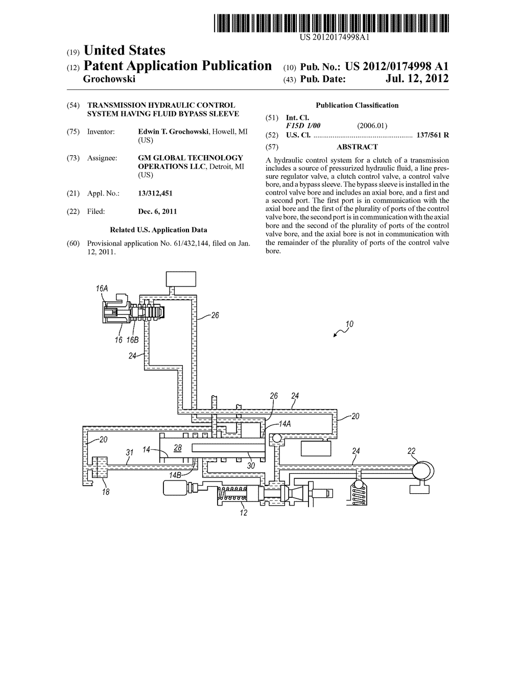 TRANSMISSION HYDRAULIC CONTROL SYSTEM HAVING FLUID BYPASS SLEEVE - diagram, schematic, and image 01