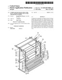 Combination buckram applicator, pleat and hem marker and cutter for     drapery material diagram and image