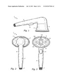 Showerhead with rotatable oval spray pattern and handheld spray pattern     controller diagram and image