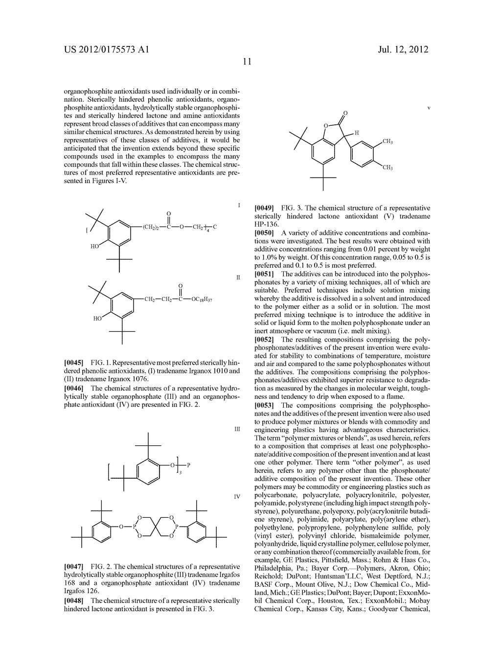COMPOSITIONS COMPRISING POLYPHOSPHONATES AND ADDITIVES THAT EXHIBIT AN     ADVANTAGEOUS COMBINATION OF PROPERTIES, AND METHODS RELATED THERETO - diagram, schematic, and image 12
