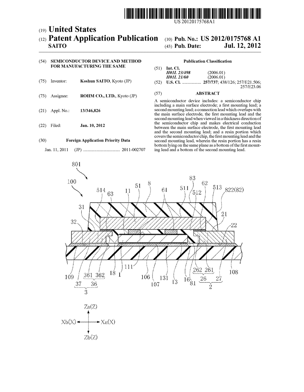 SEMICONDUCTOR DEVICE AND METHOD FOR MANUFACTURING THE SAME - diagram, schematic, and image 01