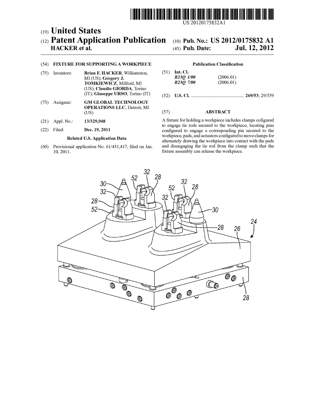 FIXTURE FOR SUPPORTING A WORKPIECE - diagram, schematic, and image 01