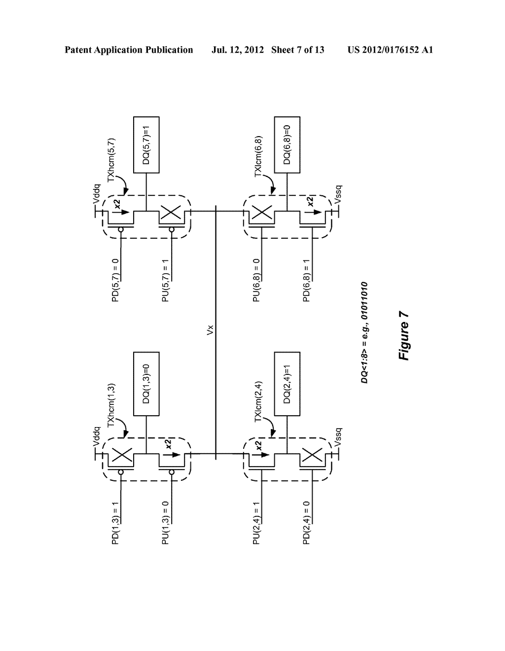 Circuitry and Method Minimizing Output Switching Noise Through Split-Level     Signaling and Bus Division Enabled by a Third Power Supply - diagram, schematic, and image 08