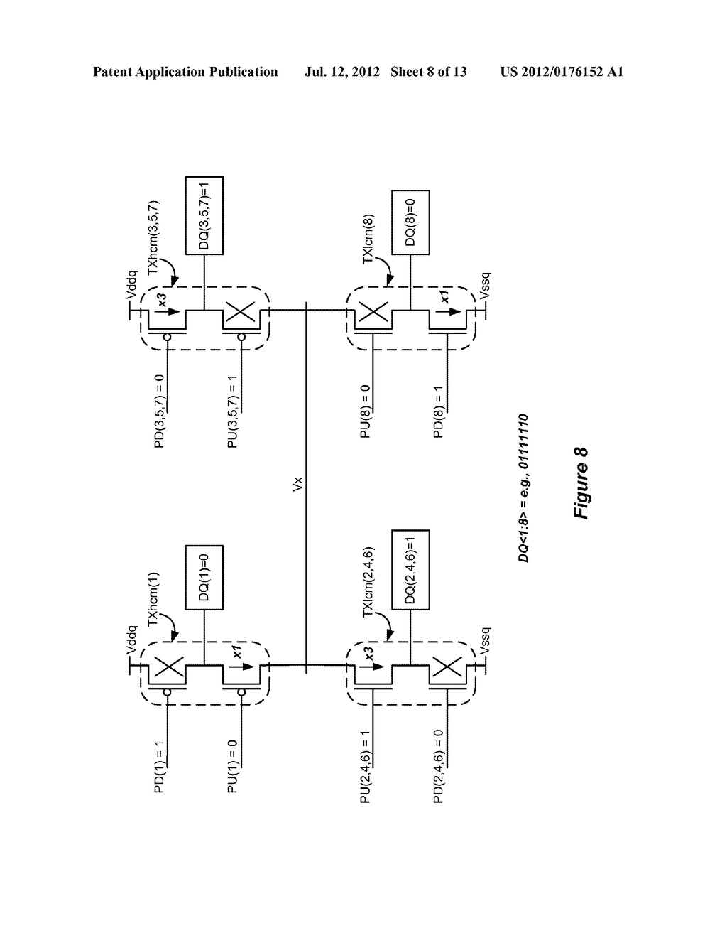 Circuitry and Method Minimizing Output Switching Noise Through Split-Level     Signaling and Bus Division Enabled by a Third Power Supply - diagram, schematic, and image 09