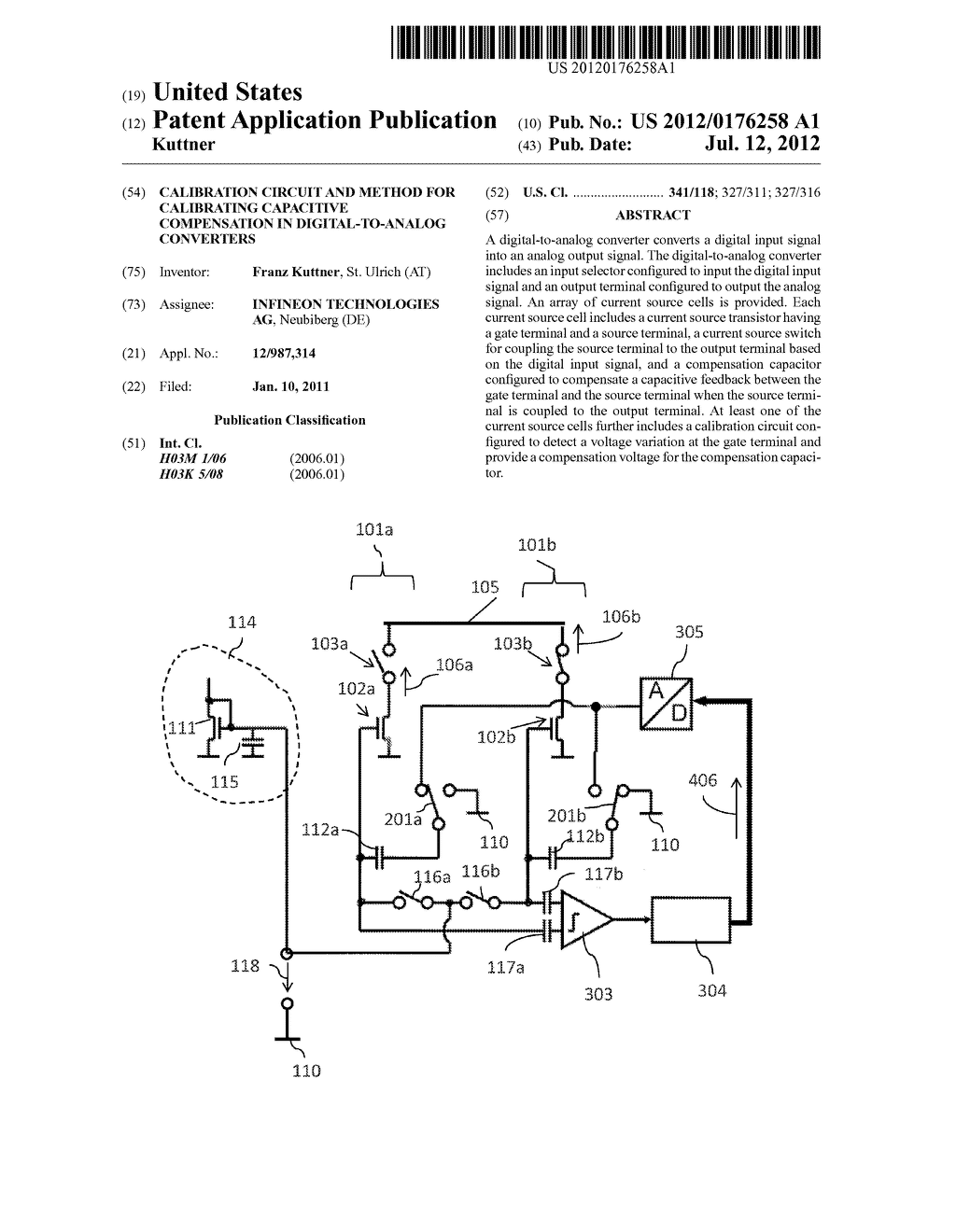 Calibration Circuit and Method for Calibrating Capacitive Compensation in     Digital-to-Analog Converters - diagram, schematic, and image 01