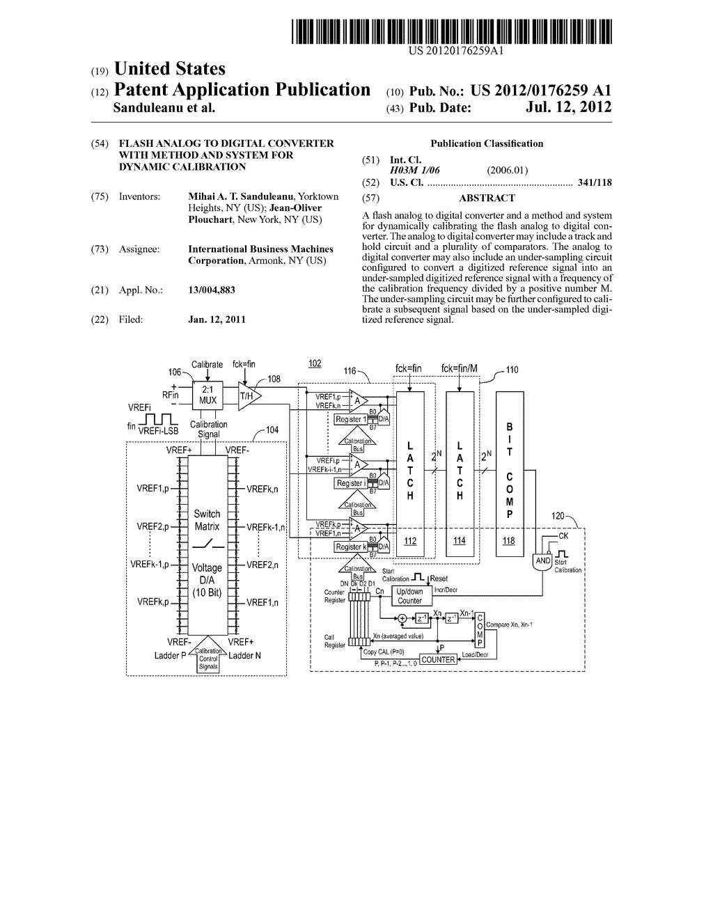 FLASH ANALOG TO DIGITAL CONVERTER WITH METHOD AND SYSTEM FOR DYNAMIC     CALIBRATION - diagram, schematic, and image 01