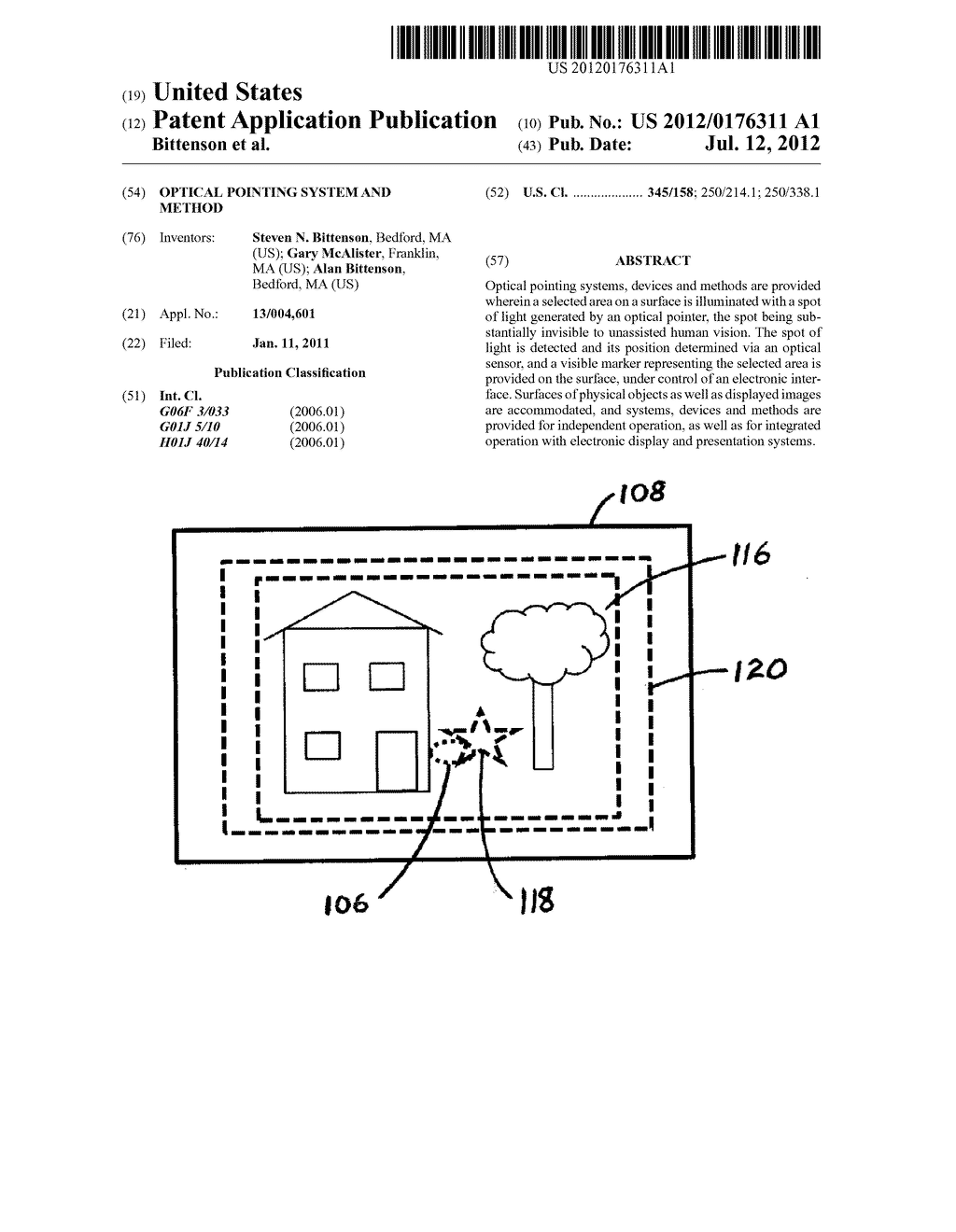 Optical pointing system and method - diagram, schematic, and image 01