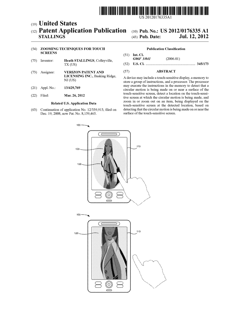 ZOOMING TECHNIQUES FOR TOUCH SCREENS - diagram, schematic, and image 01