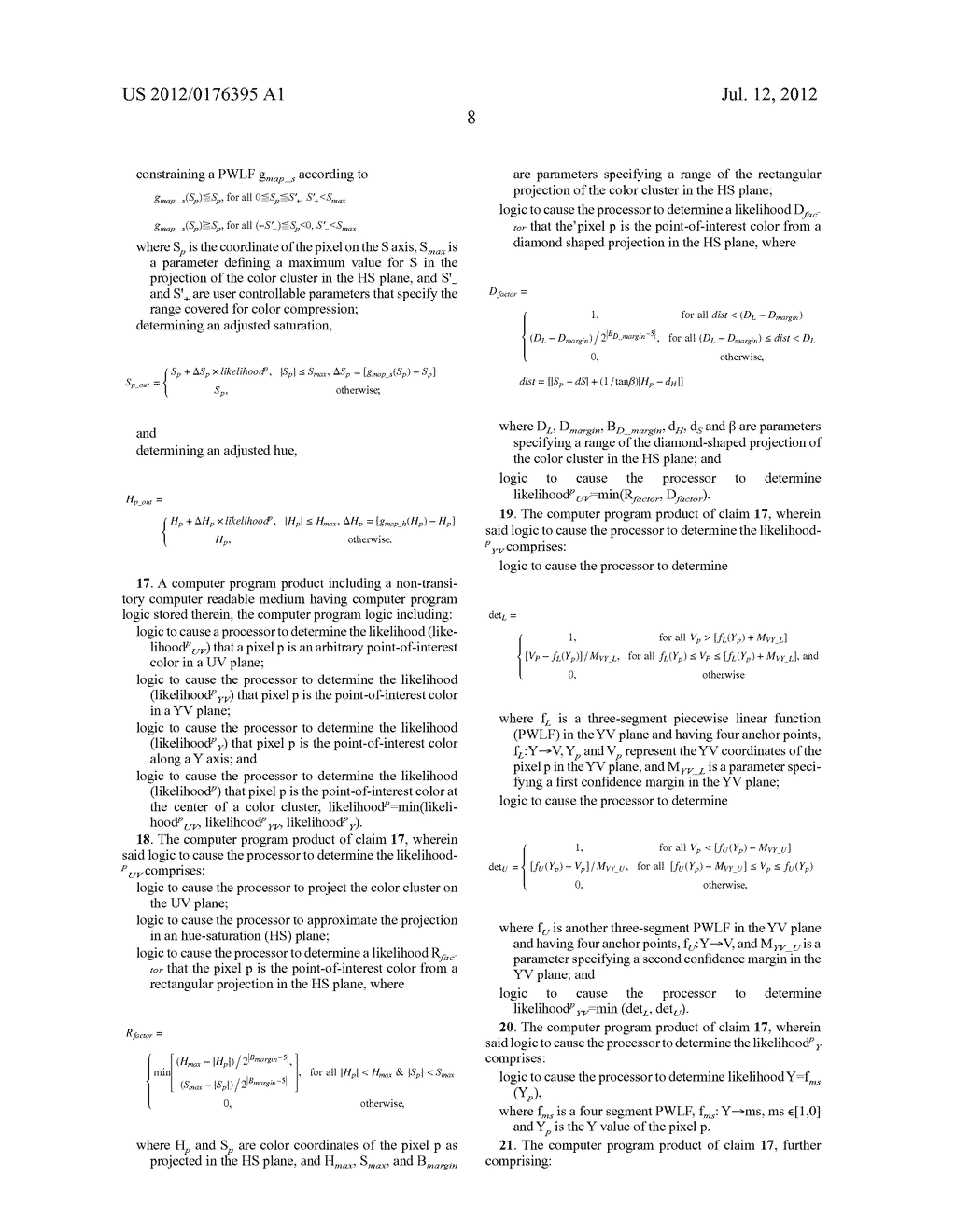 SYSTEM, METHOD AND COMPUTER PROGRAM PRODUCT FOR COLOR PROCESSING OF     POINT-OF-INTEREST COLOR - diagram, schematic, and image 23