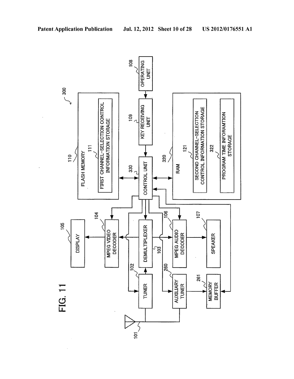 DIGITAL BROADCAST RECEIVING APPARATUS AND CHANNEL SWITCHING METHOD - diagram, schematic, and image 11