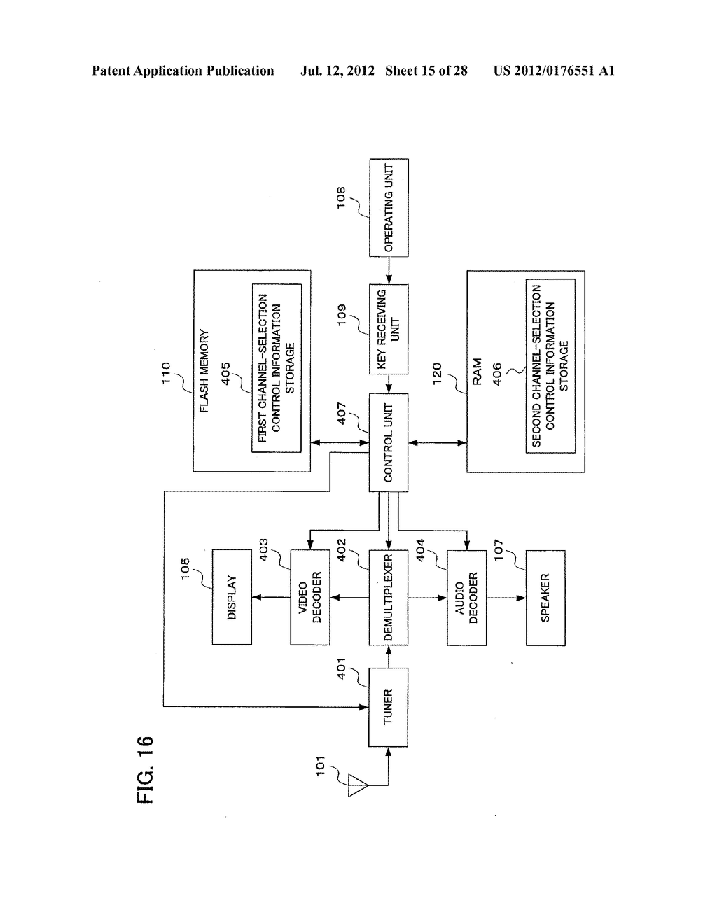 DIGITAL BROADCAST RECEIVING APPARATUS AND CHANNEL SWITCHING METHOD - diagram, schematic, and image 16