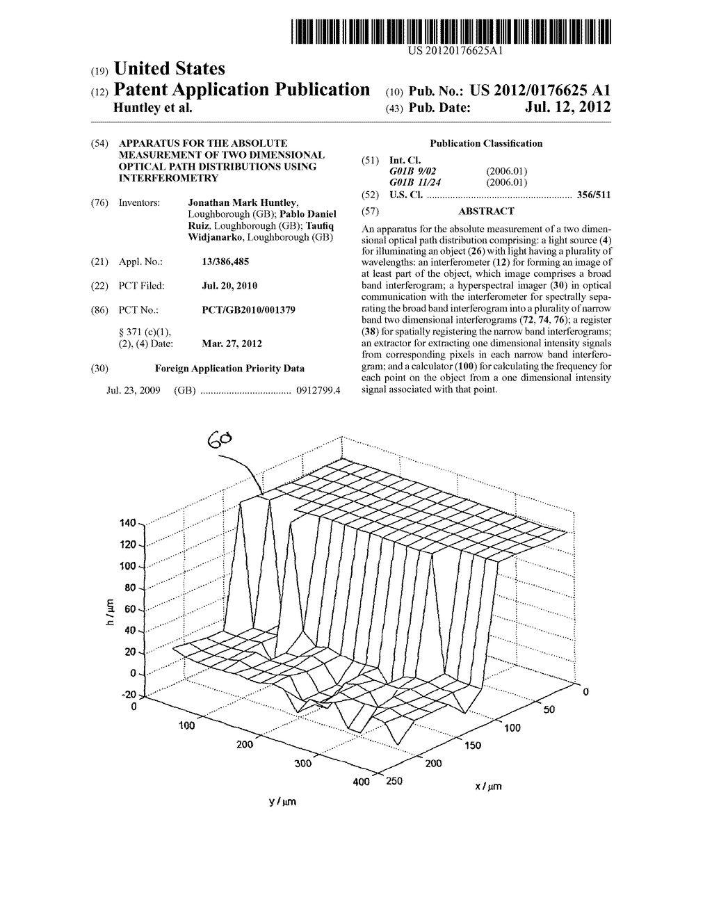 APPARATUS FOR THE ABSOLUTE MEASUREMENT OF TWO DIMENSIONAL OPTICAL PATH     DISTRIBUTIONS USING INTERFEROMETRY - diagram, schematic, and image 01