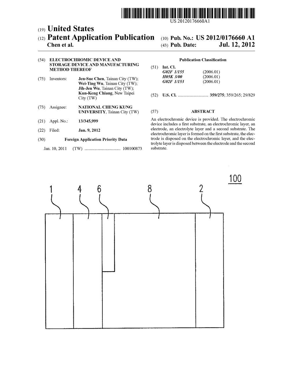 ELECTROCHROMIC DEVICE AND STORAGE DEVICE AND MANUFACTURING METHOD THEREOF - diagram, schematic, and image 01