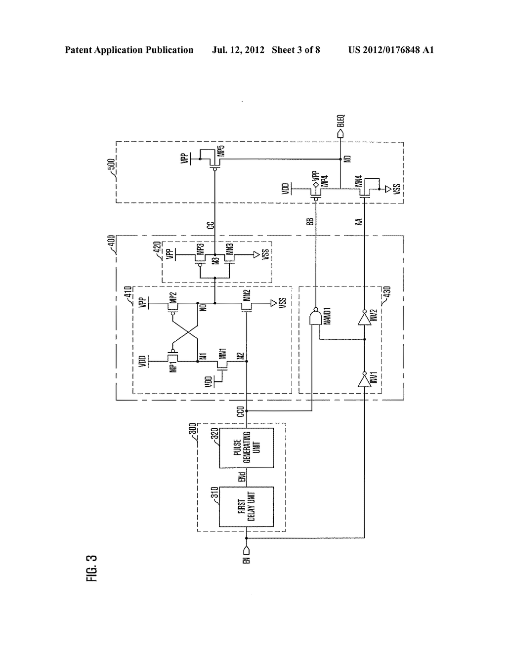 SEMICONDUCTOR MEMORY DEVICE AND METHOD FOR GENERATING BIT LINE EQUALIZING     SIGNAL - diagram, schematic, and image 04