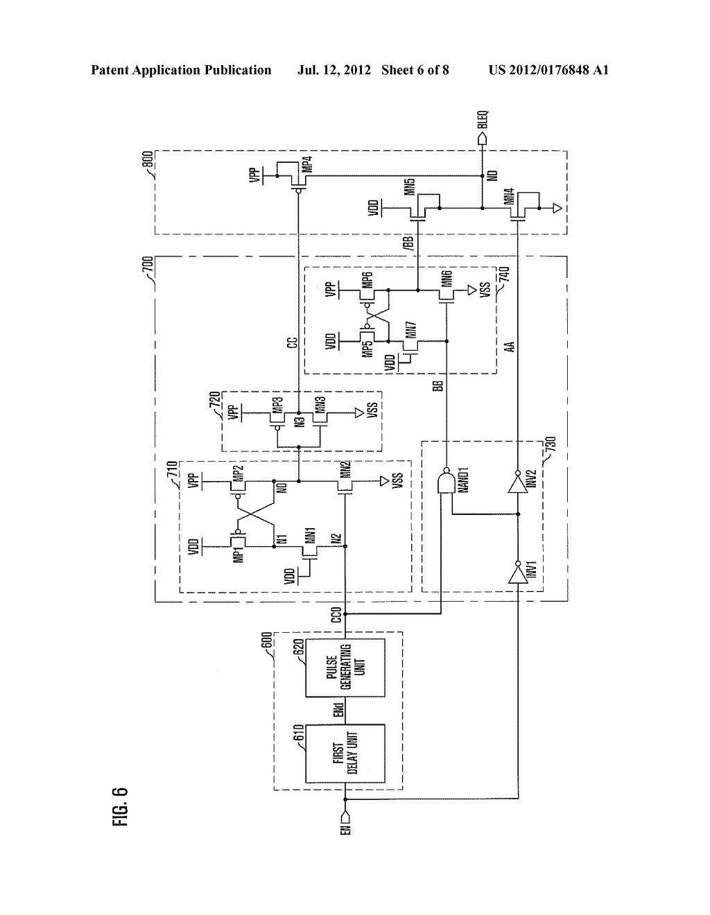 SEMICONDUCTOR MEMORY DEVICE AND METHOD FOR GENERATING BIT LINE EQUALIZING     SIGNAL - diagram, schematic, and image 07