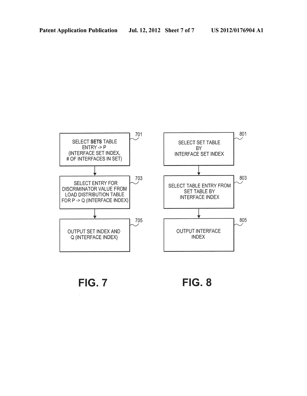 APPLYING A TABLE-LOOKUP APPROACH TO LOAD SPREADING IN FORWARDING DATA IN A     NETWORK - diagram, schematic, and image 08