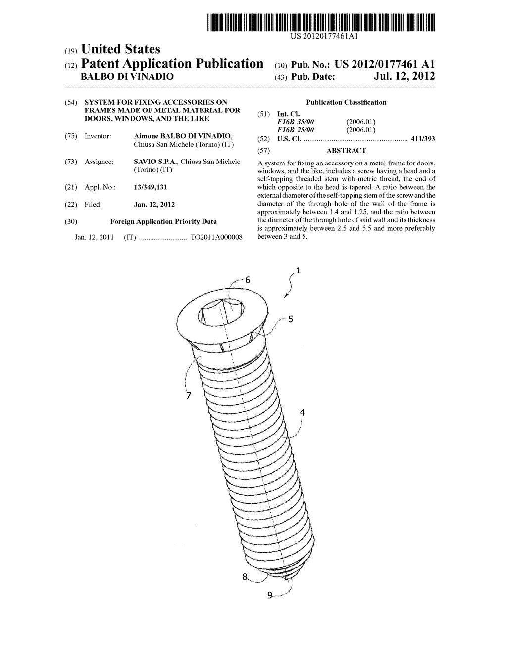 SYSTEM FOR FIXING ACCESSORIES ON FRAMES MADE OF METAL MATERIAL FOR DOORS,     WINDOWS, AND THE LIKE - diagram, schematic, and image 01