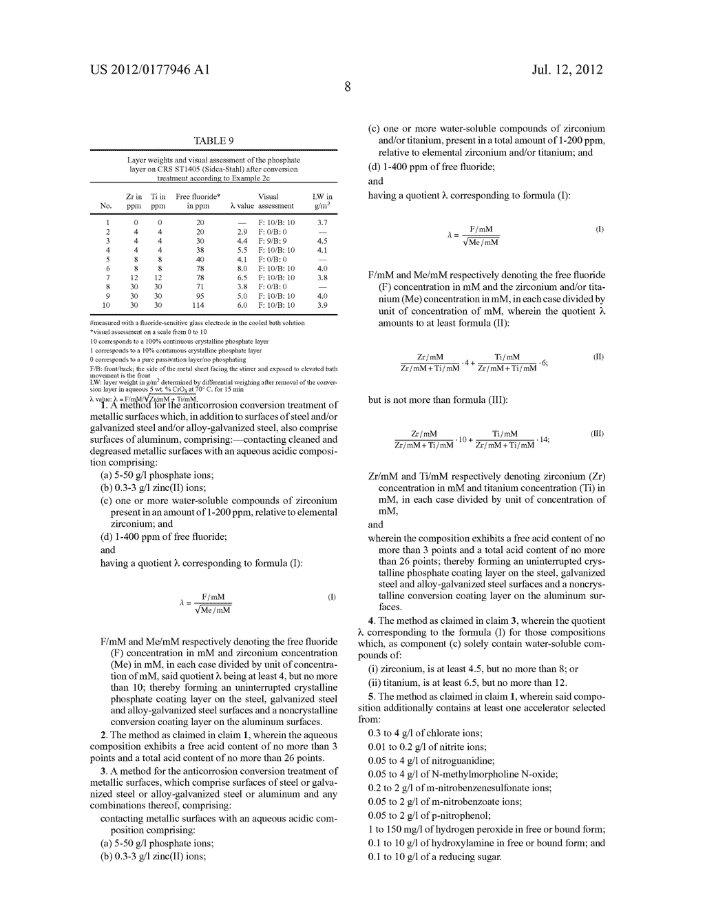 Zr-/Ti-Containing Phosphating Solution For Passivation of Metal Composite     Surfaces - diagram, schematic, and image 12