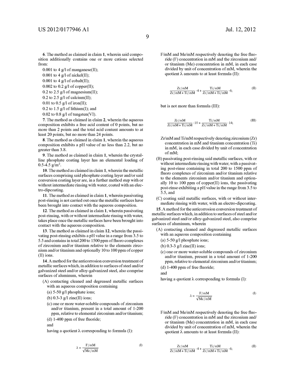 Zr-/Ti-Containing Phosphating Solution For Passivation of Metal Composite     Surfaces - diagram, schematic, and image 13