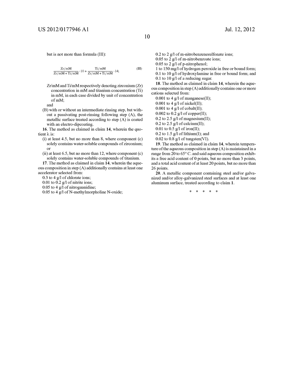 Zr-/Ti-Containing Phosphating Solution For Passivation of Metal Composite     Surfaces - diagram, schematic, and image 14