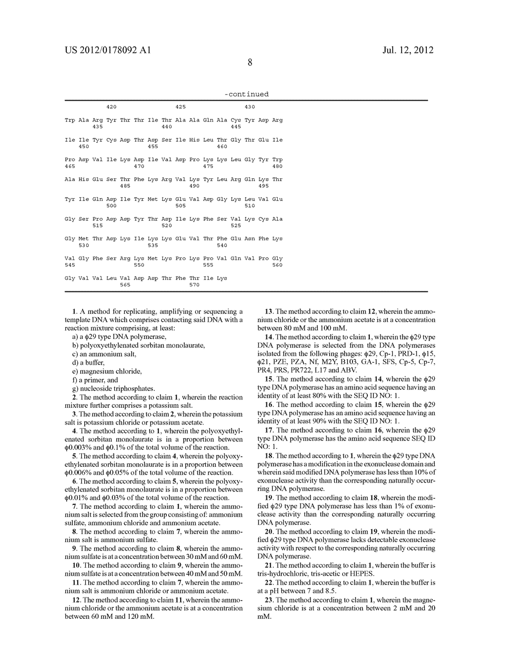 Method for the Replication, Amplification or Sequencing of a DNA Template - diagram, schematic, and image 12