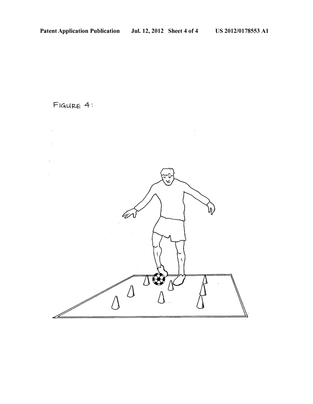 Portable soccer foot skill and agility training mat - diagram, schematic, and image 05