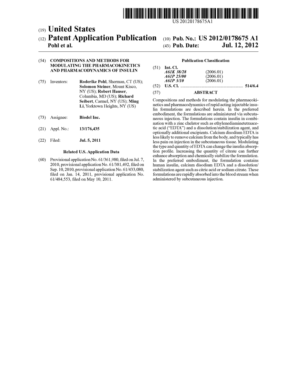 Compositions And Methods For Modulating The Pharmacokinetics and     Pharmacodynamics of Insulin - diagram, schematic, and image 01