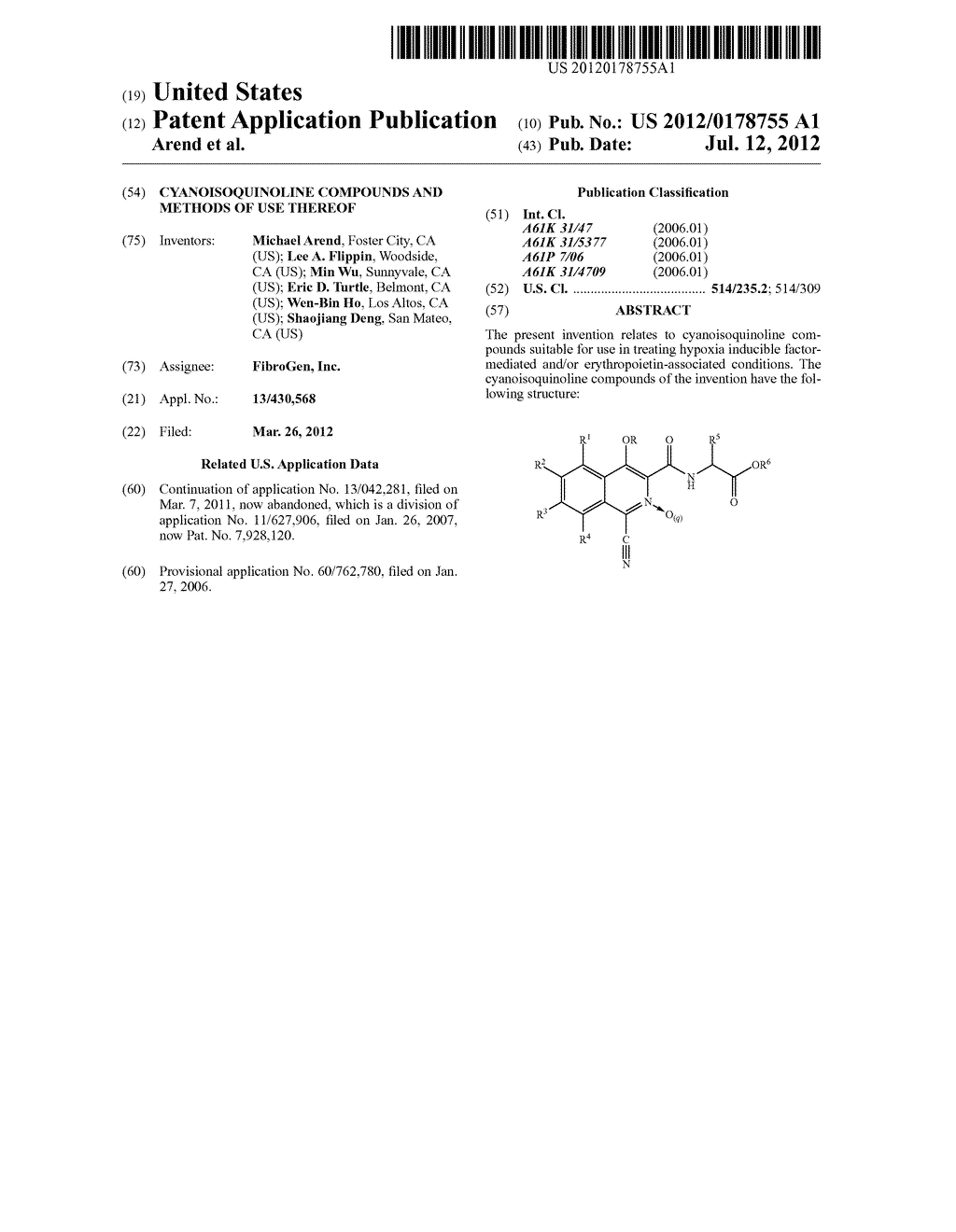 CYANOISOQUINOLINE COMPOUNDS AND METHODS OF USE THEREOF - diagram, schematic, and image 01