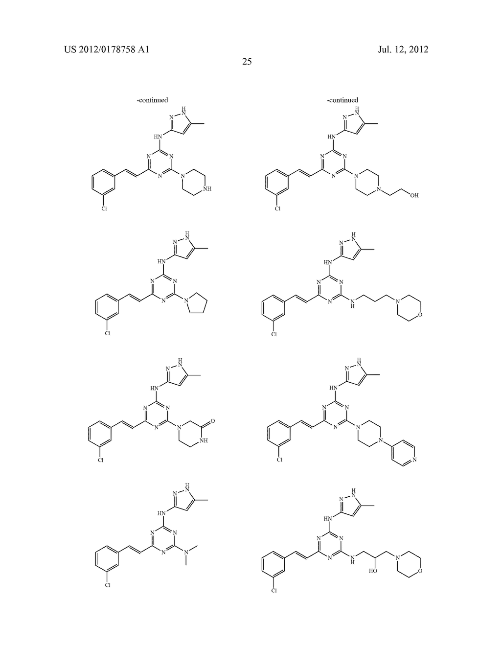 STYRYL-TRIAZINE DERIVATIVES AND THEIR THERAPEUTICAL APPLICATIONS - diagram, schematic, and image 26