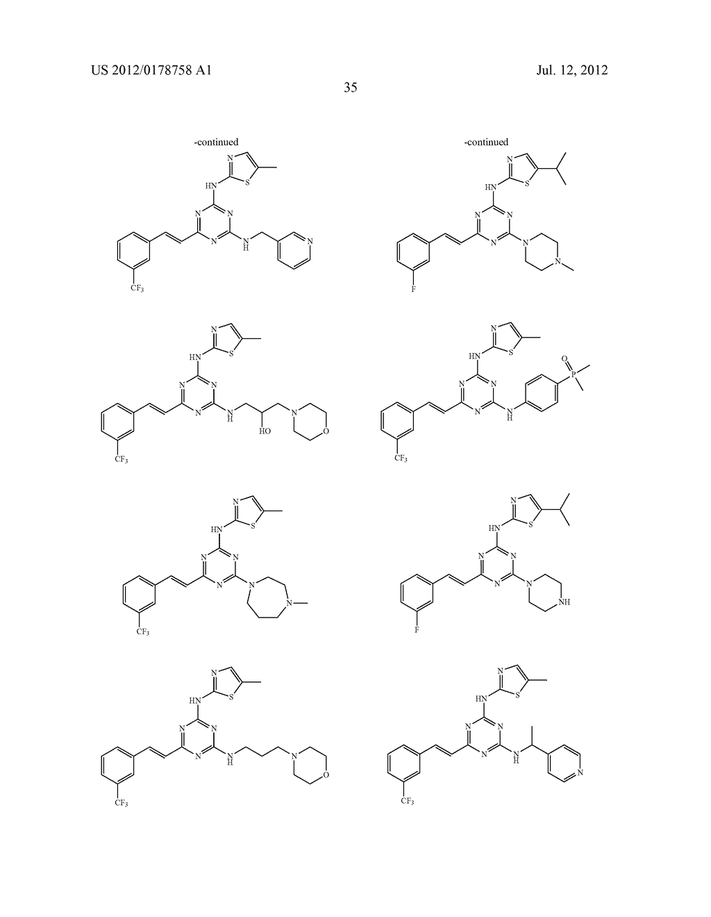 STYRYL-TRIAZINE DERIVATIVES AND THEIR THERAPEUTICAL APPLICATIONS - diagram, schematic, and image 36