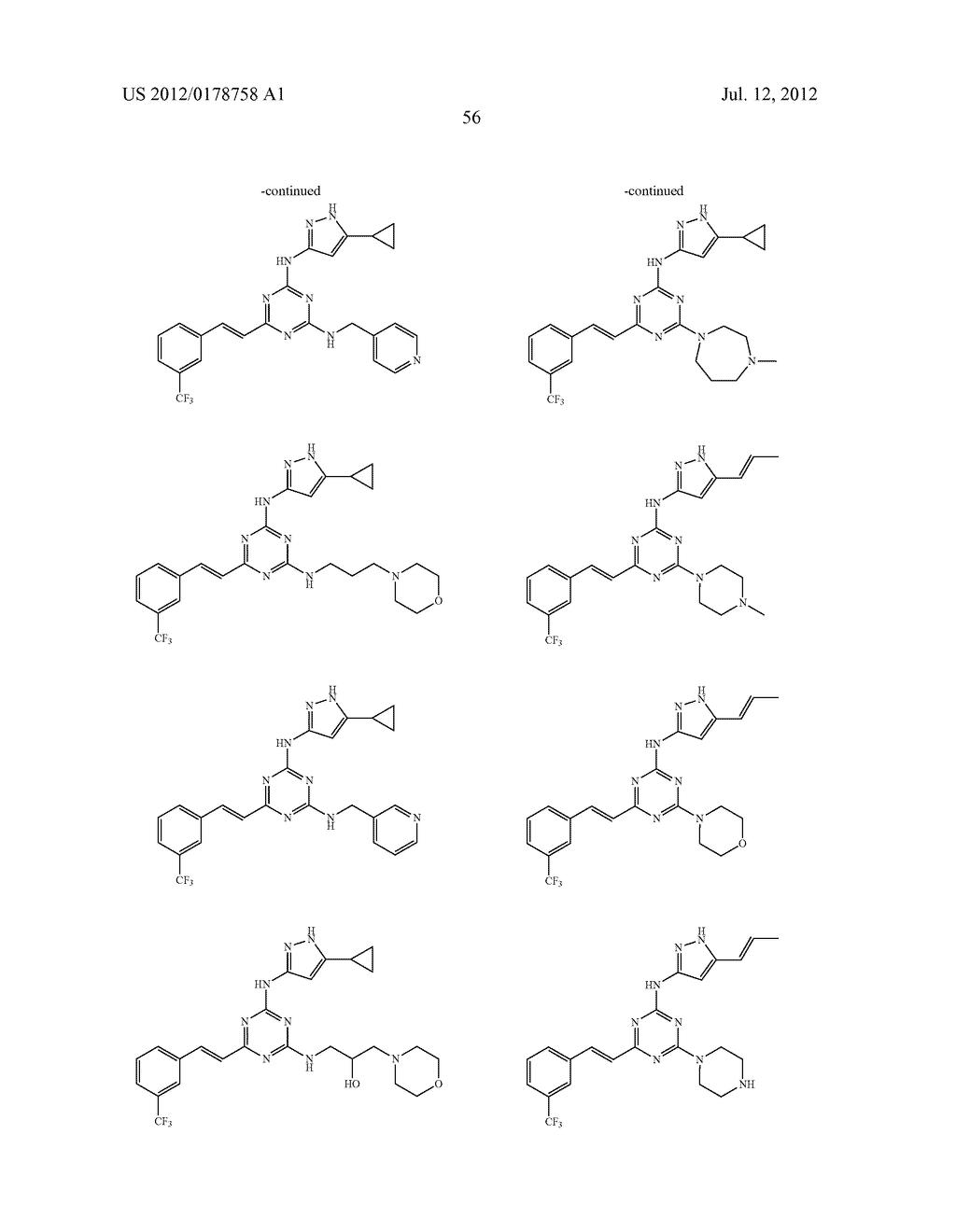 STYRYL-TRIAZINE DERIVATIVES AND THEIR THERAPEUTICAL APPLICATIONS - diagram, schematic, and image 57