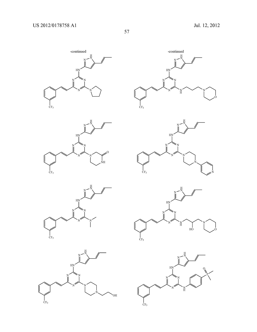 STYRYL-TRIAZINE DERIVATIVES AND THEIR THERAPEUTICAL APPLICATIONS - diagram, schematic, and image 58