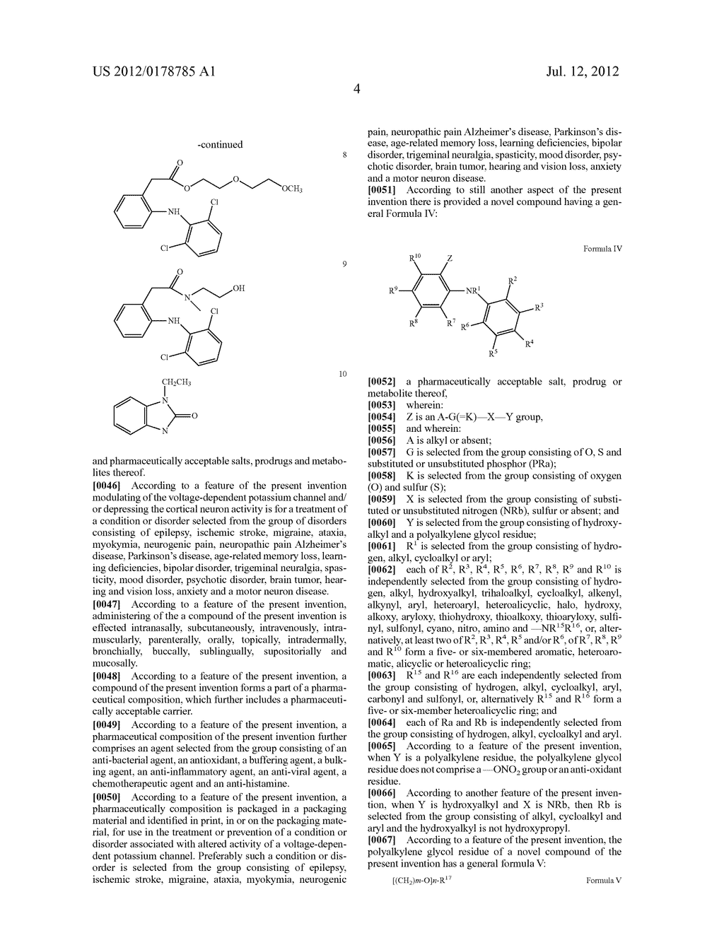 DERIVATIVES OF N-PHENYLANTHRANILIC ACID AND 2-BENZIMIDAZOLONE AS POTASSIUM     CHANNEL AND/OR NEURON ACTIVITY MODULATORS - diagram, schematic, and image 36