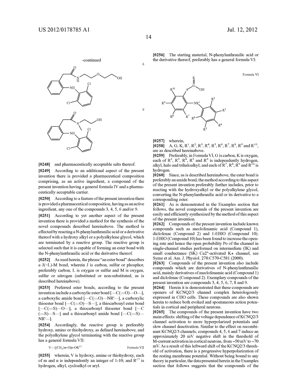 DERIVATIVES OF N-PHENYLANTHRANILIC ACID AND 2-BENZIMIDAZOLONE AS POTASSIUM     CHANNEL AND/OR NEURON ACTIVITY MODULATORS - diagram, schematic, and image 46