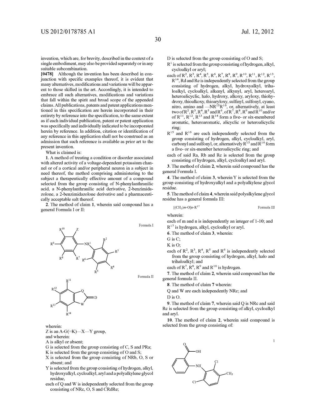 DERIVATIVES OF N-PHENYLANTHRANILIC ACID AND 2-BENZIMIDAZOLONE AS POTASSIUM     CHANNEL AND/OR NEURON ACTIVITY MODULATORS - diagram, schematic, and image 62