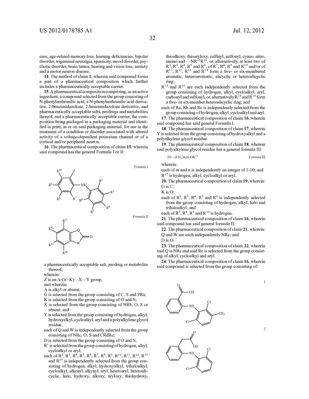 DERIVATIVES OF N-PHENYLANTHRANILIC ACID AND 2-BENZIMIDAZOLONE AS POTASSIUM     CHANNEL AND/OR NEURON ACTIVITY MODULATORS - diagram, schematic, and image 64