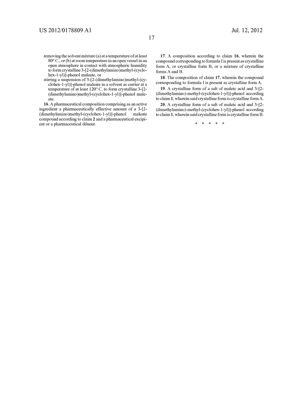 Salt of Dimethylaminomethyl-Phenyl-Cyclohexane and Crystalline Forms     Thereof - diagram, schematic, and image 22