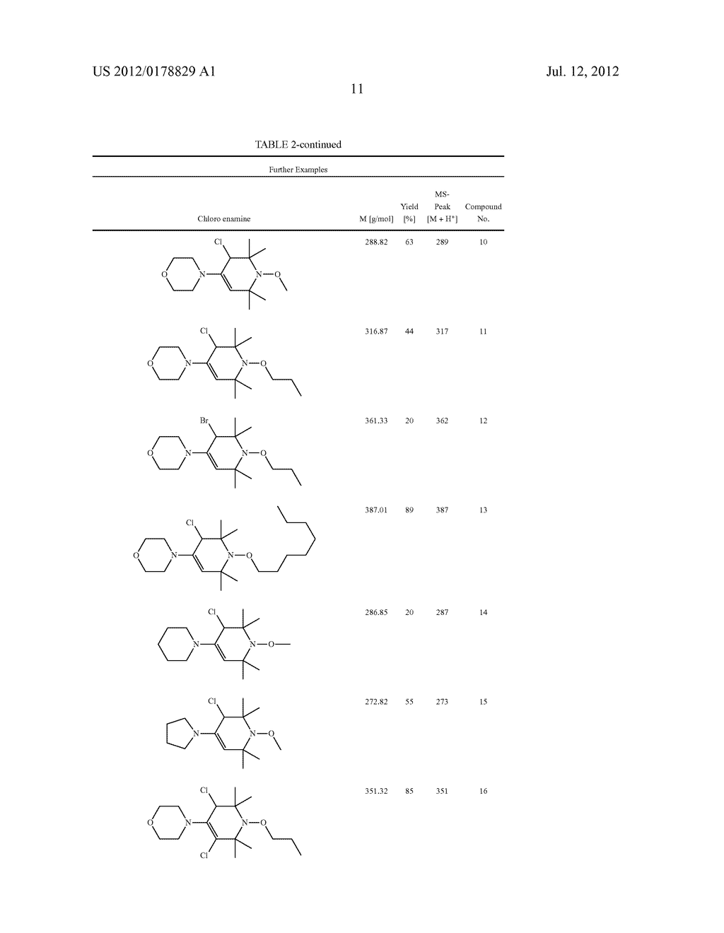 BI - OR TRICYCLIC STERICALLY HINDERED ALKOXYAMINES AND PROCESS FOR THEIR     PREPARATION - diagram, schematic, and image 12