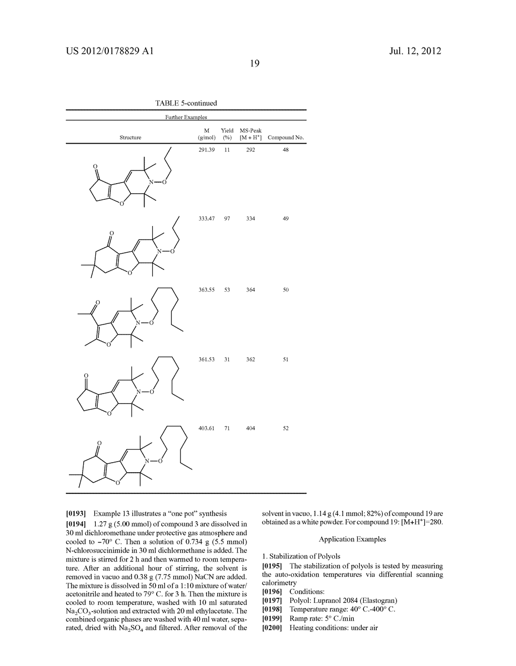 BI - OR TRICYCLIC STERICALLY HINDERED ALKOXYAMINES AND PROCESS FOR THEIR     PREPARATION - diagram, schematic, and image 20