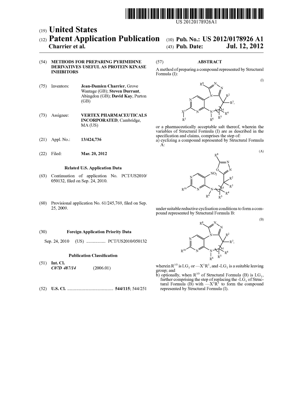 METHODS FOR PREPARING PYRIMIDINE DERIVATIVES USEFUL AS PROTEIN KINASE     INHIBITORS - diagram, schematic, and image 01