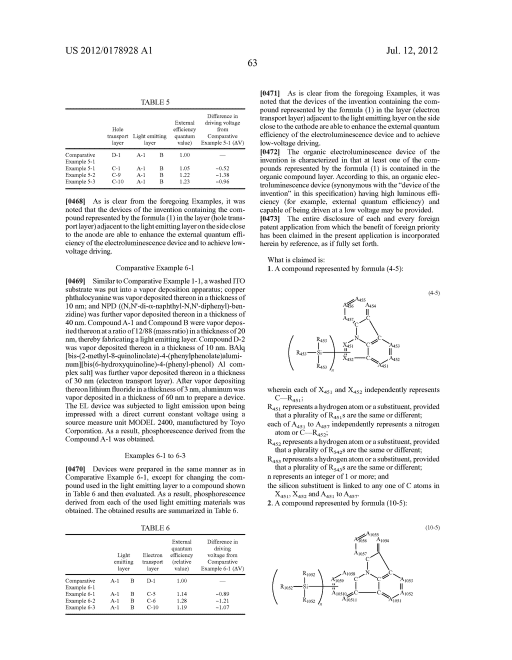 ORGANIC ELECTROLUMINESCENCE DEVICE - diagram, schematic, and image 64