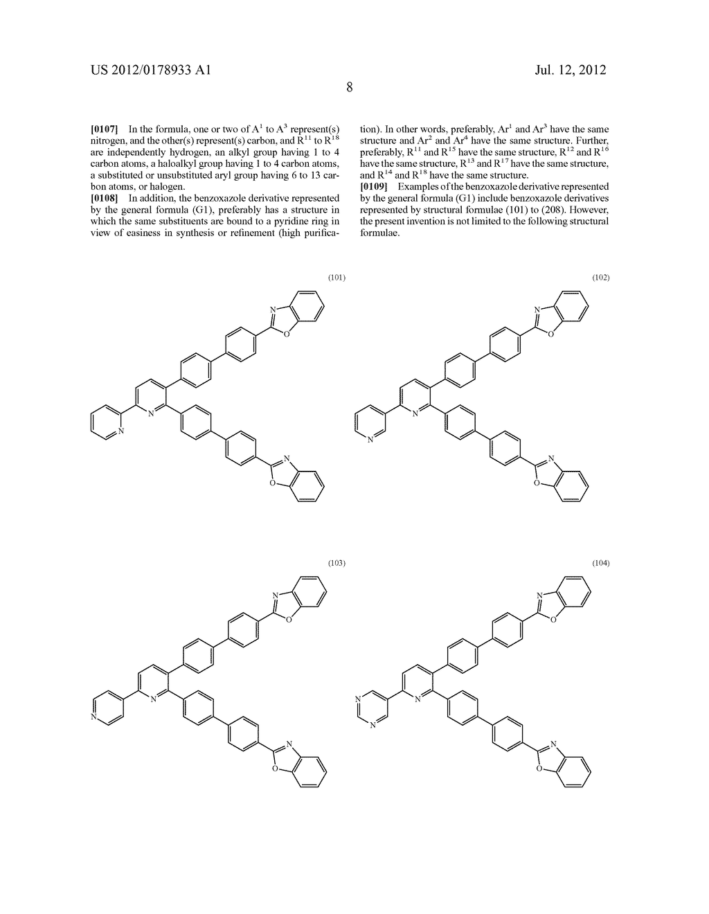 Organic Compound, Benzoxazole Derivative, and Light-Emitting Element,     Light-Emitting Device, and Electronic Device Using Benzoxazole Derivative - diagram, schematic, and image 57